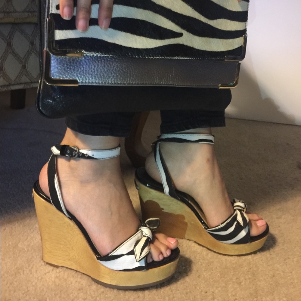 Michael kors wedge platform zebra print